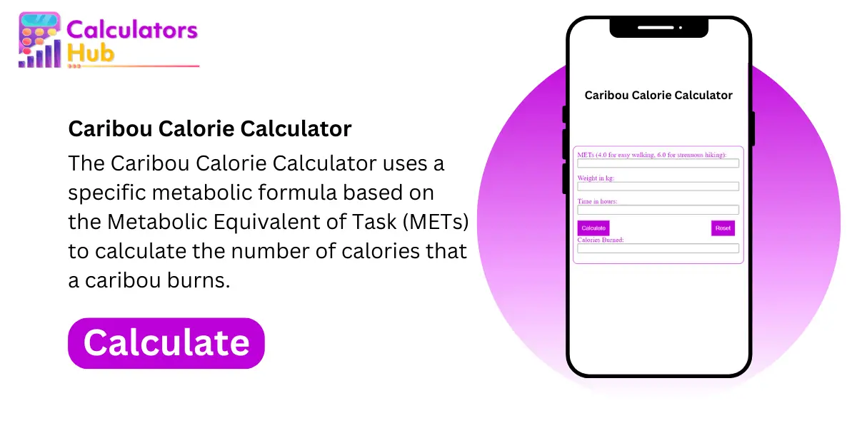 Caribou Calorie Calculator