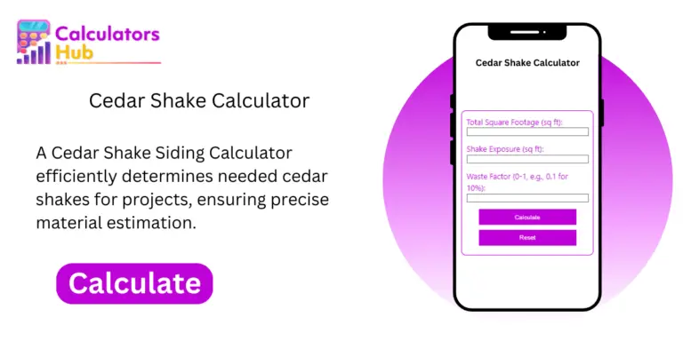 Cedar Shake Calculator