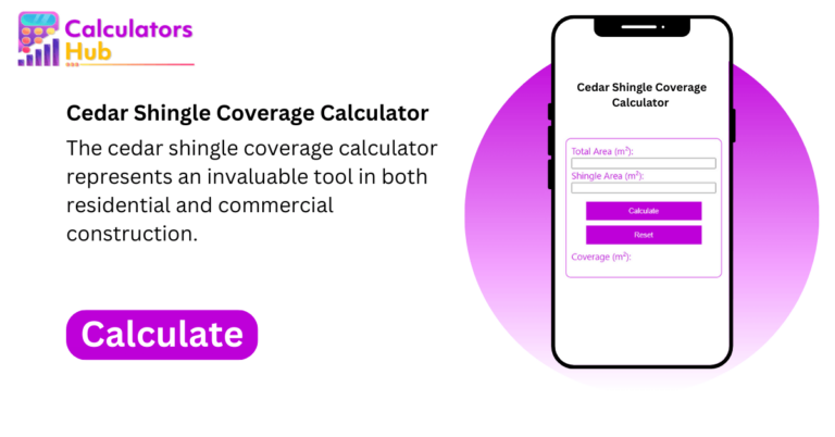 Cedar Shingle Coverage Calculator