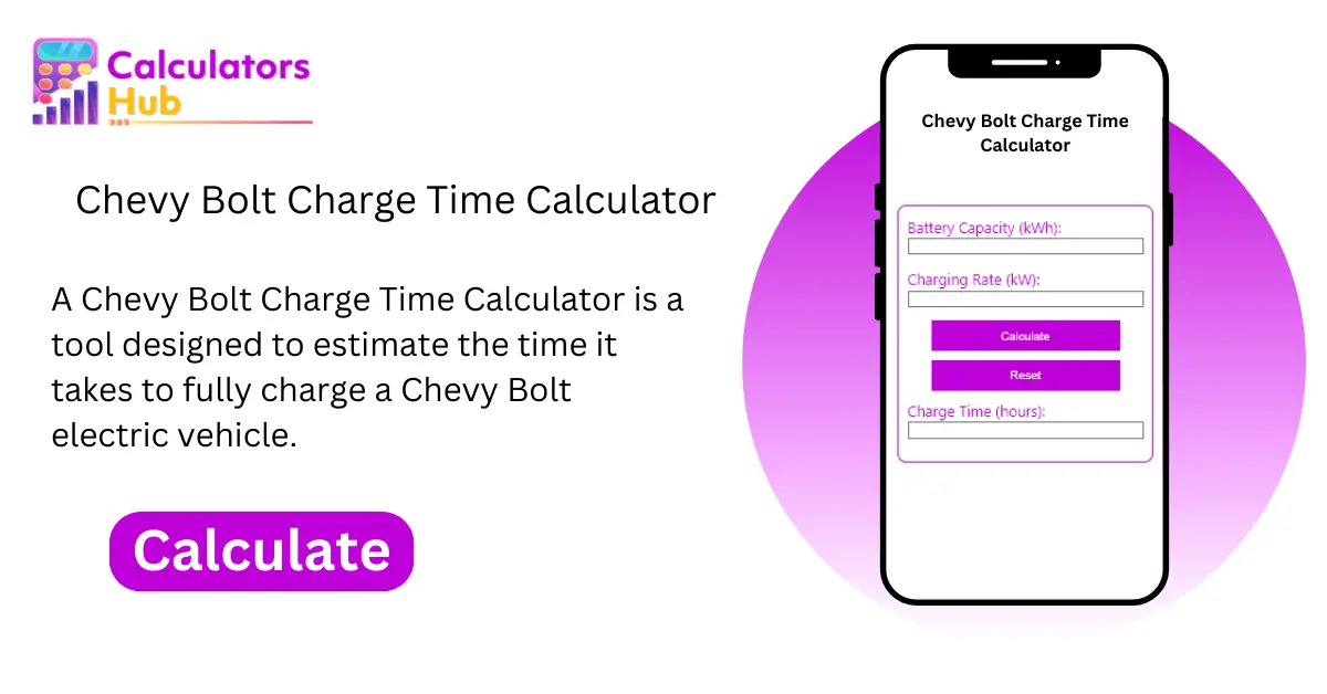 Chevy Bolt Charge Time Calculator