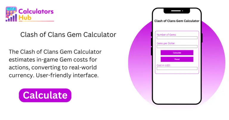 Clash of Clans Gem Calculator