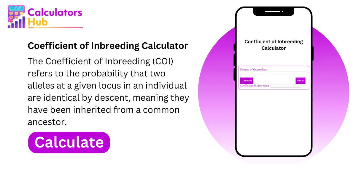 Coefficient of Inbreeding Calculator