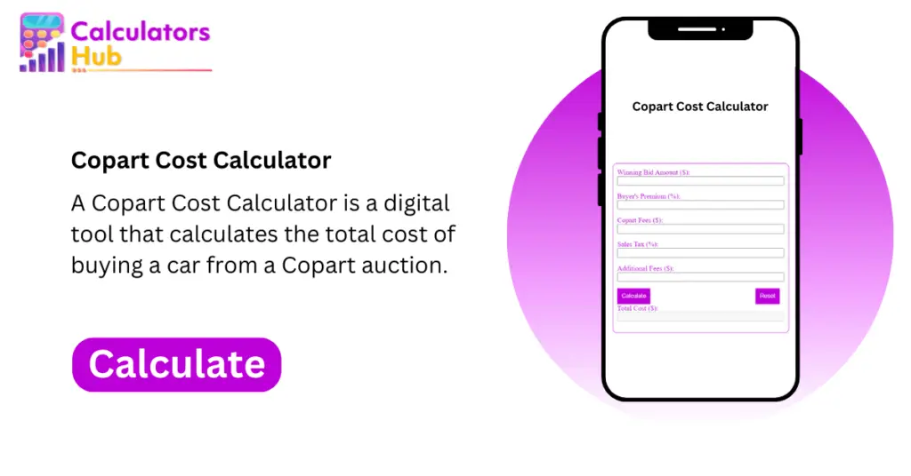Copart Cost Calculator Online