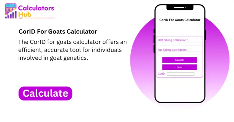 CorID For Goats Calculator