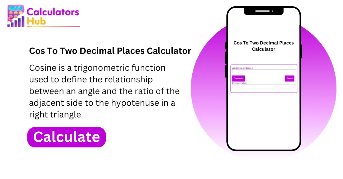 Cos To Two Decimal Places Calculator
