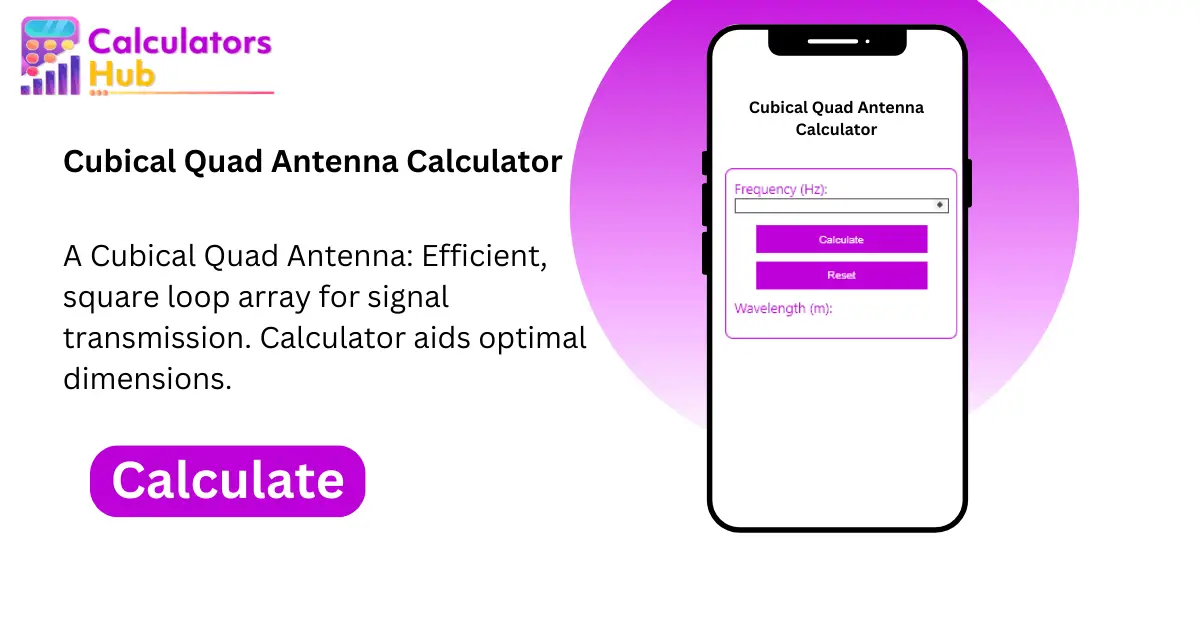 Cubical Quad Antenna Calculator Online