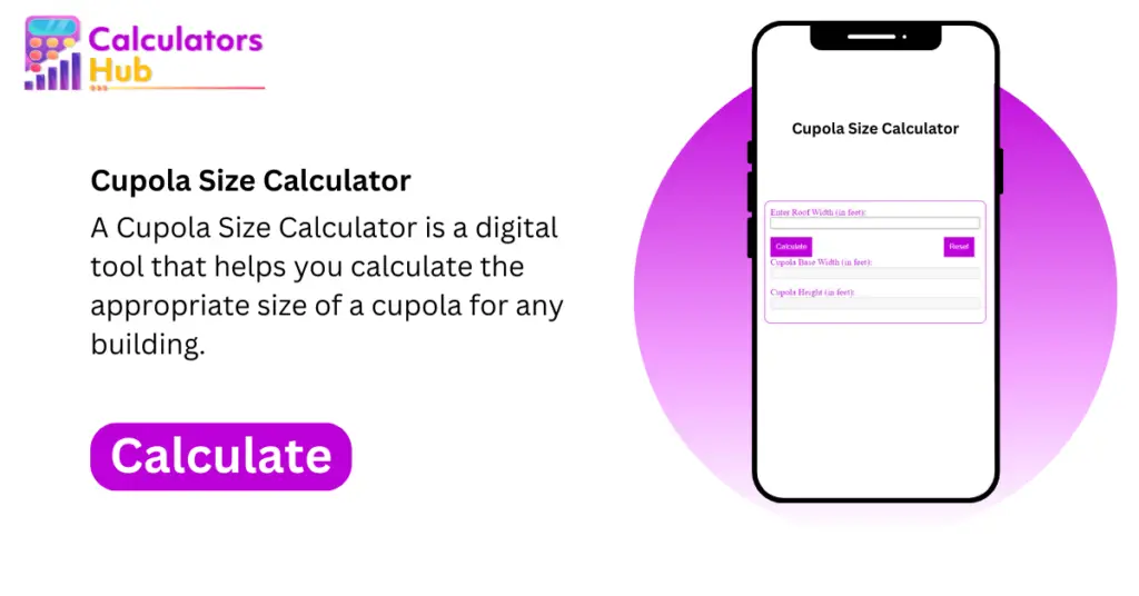 Cupola Size Calculator Online