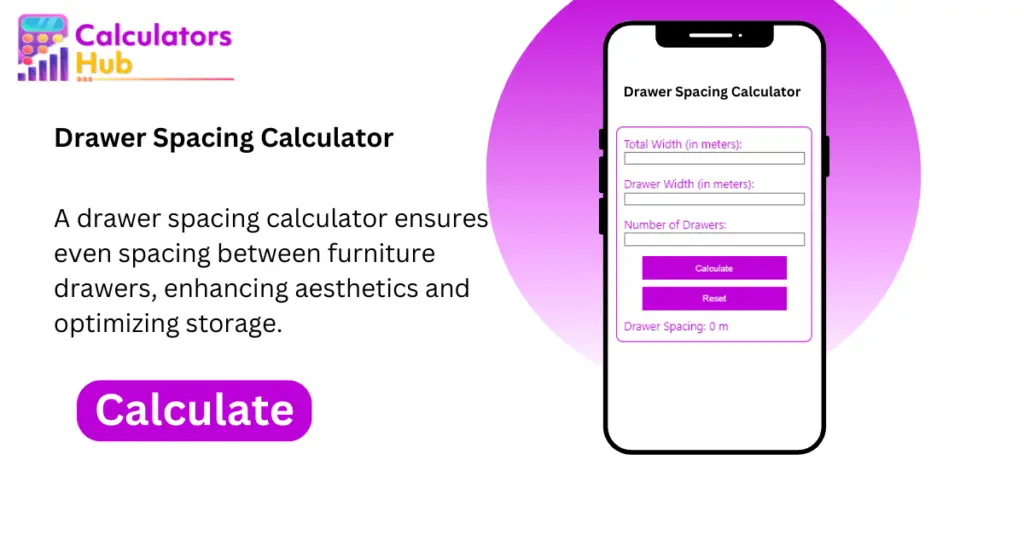 Drawer Spacing Calculator Online