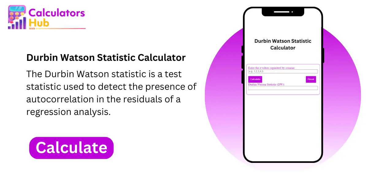 Durbin Watson Statistic Calculator