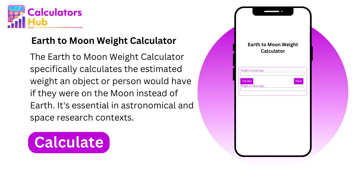 Earth to Moon Weight Calculator