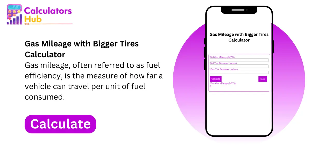 Gas Mileage with Bigger Tires Calculator
