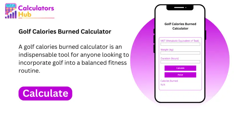 Golf Calories Burned Calculator