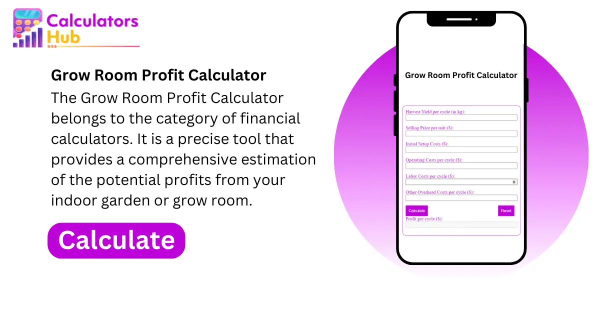 grow room profit calculator