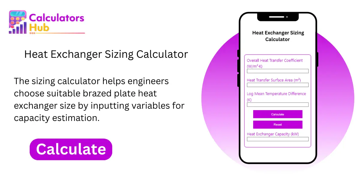 Heat Exchanger Sizing Calculator