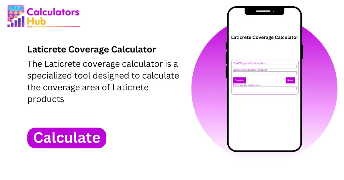 Laticrete Coverage calculator