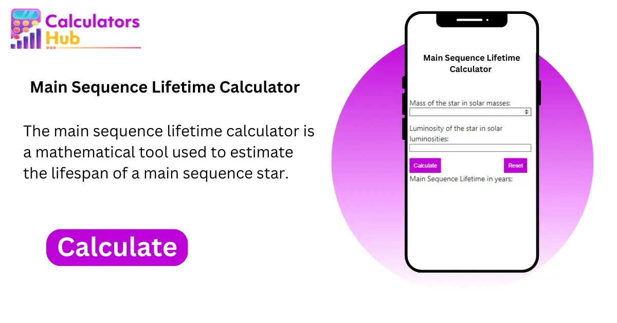 Main Sequence Lifetime Calculator