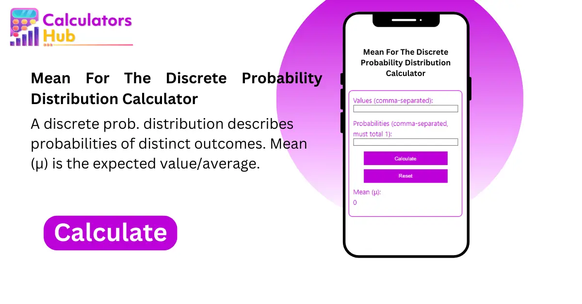 Mean For The Discrete Probability Distribution Calculator