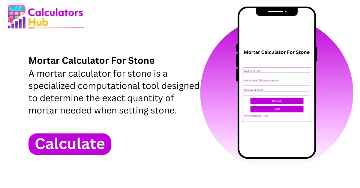 Mortar Calculator For Stone