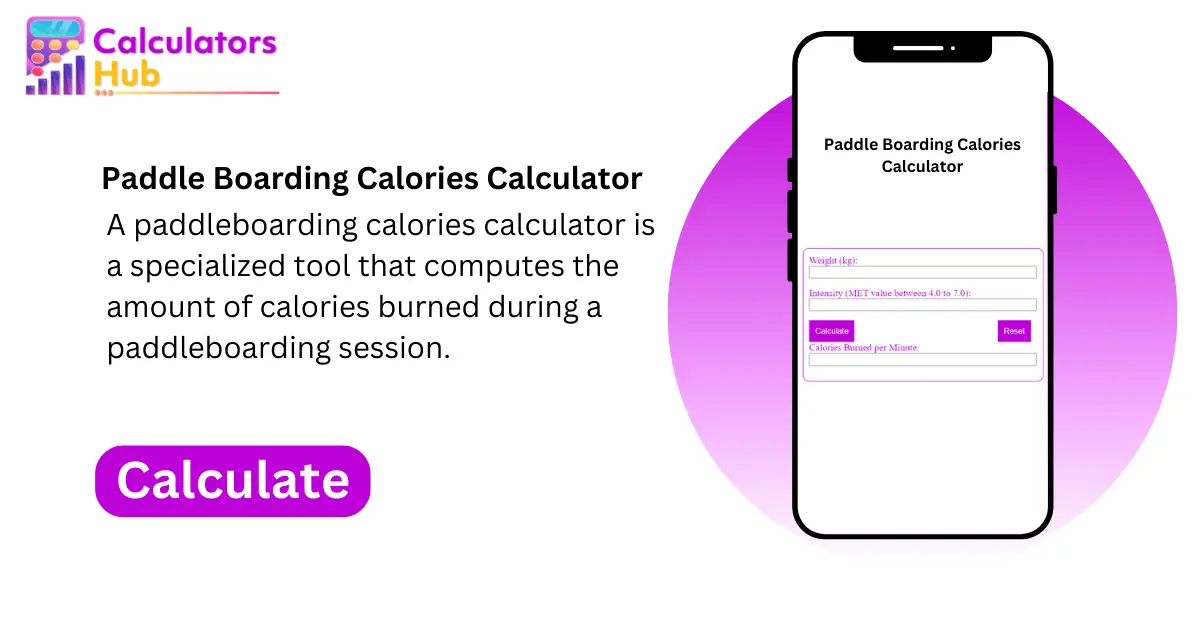 Paddle Boarding Calories Calculator