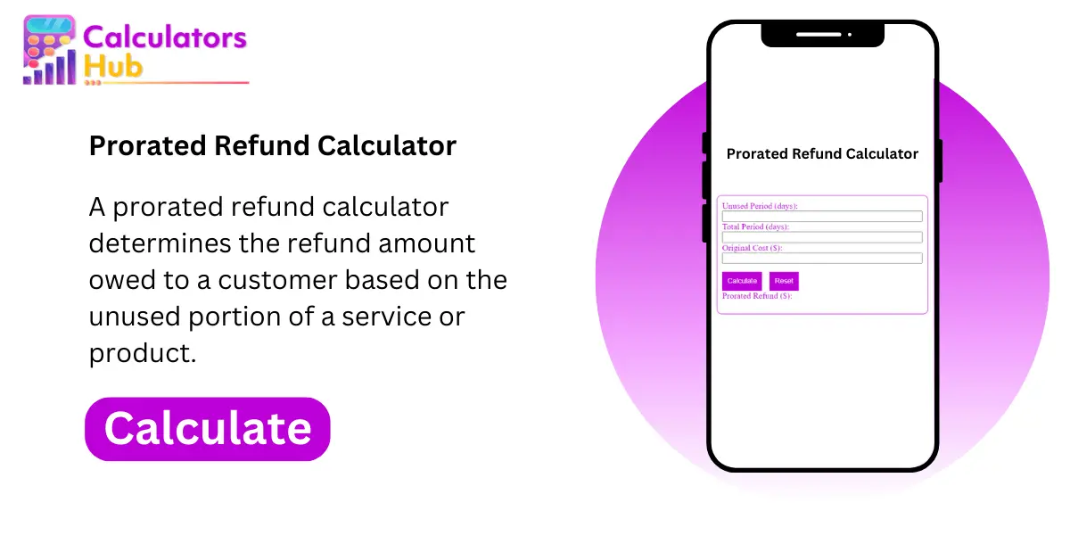 Prorated Refund Calculator