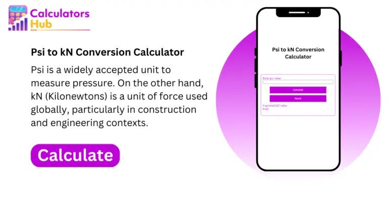 Psi To KN Conversion Calculator Online