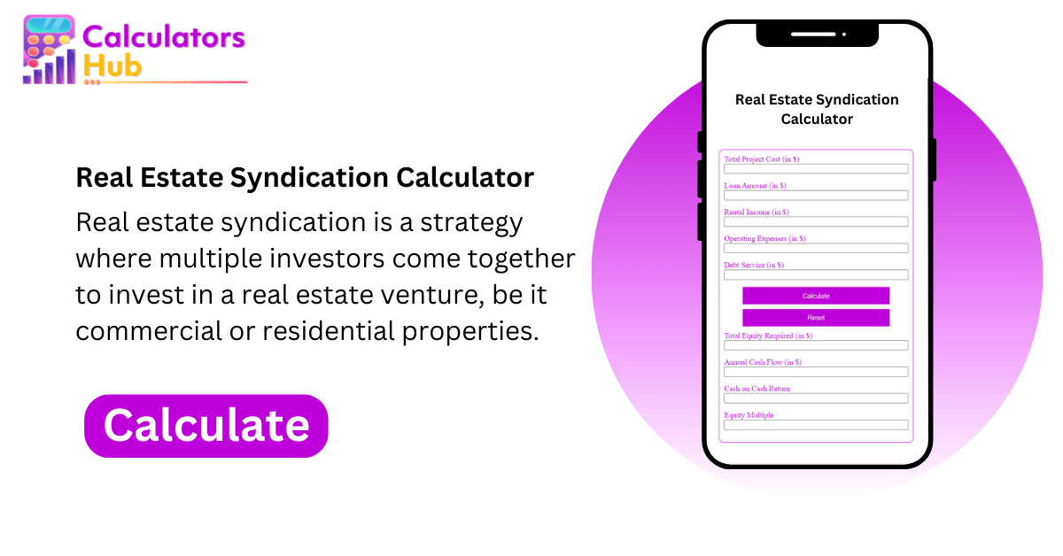 Real Estate Syndication Calculator