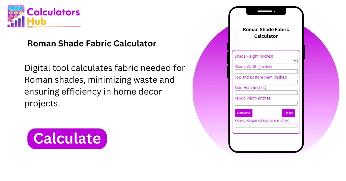 Roman Shade Fabric Calculator Online