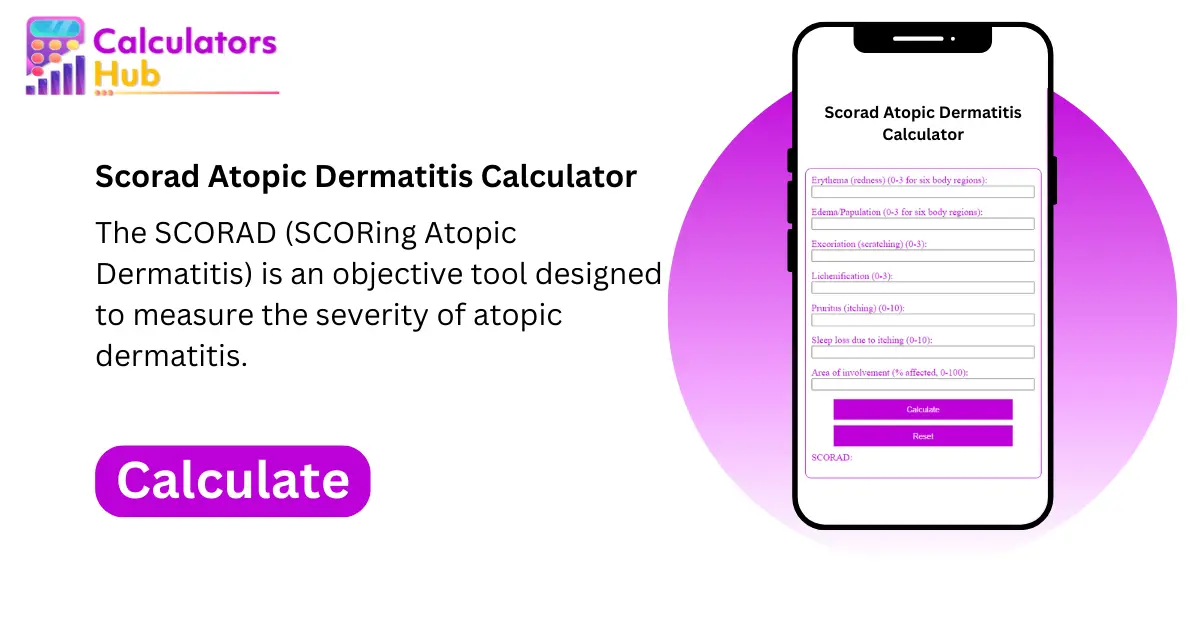 Scorad Atopic Dermatitis Calculator