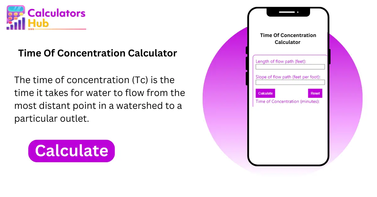 Time Of Concentration Calculator