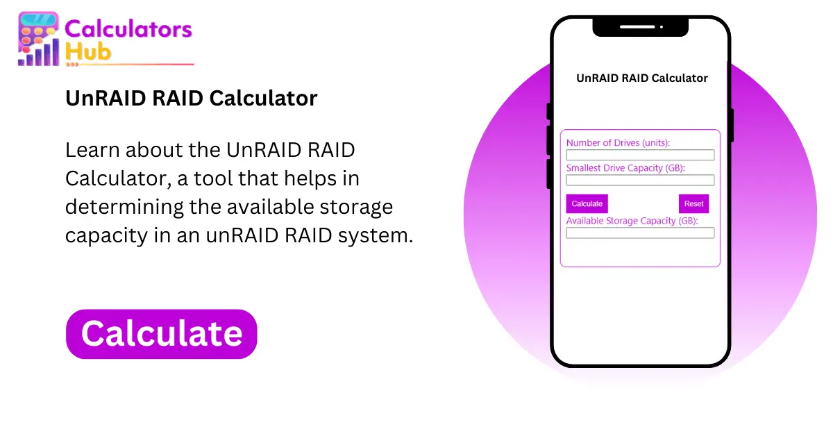 UnRAID RAID Calculator