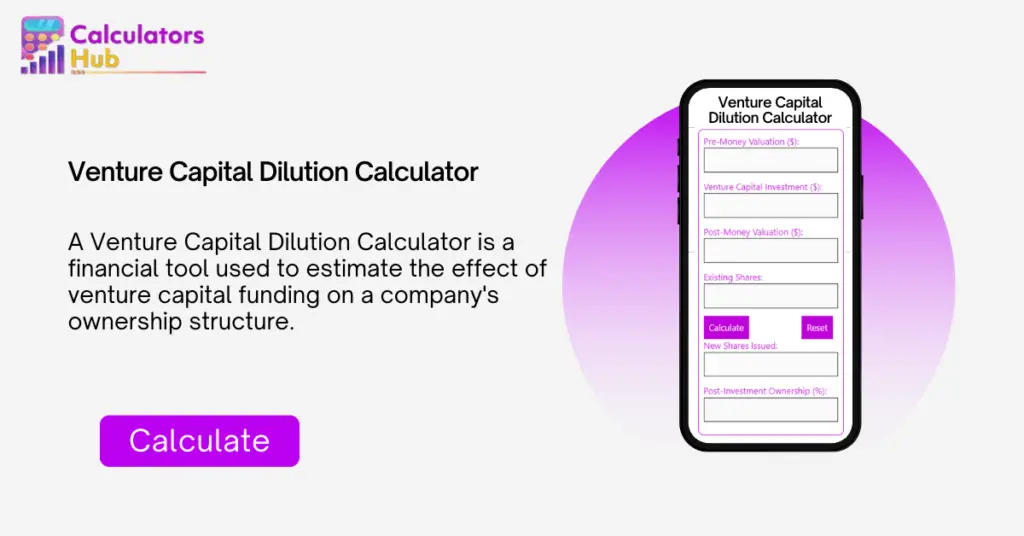 Venture Capital Dilution Calculator Online