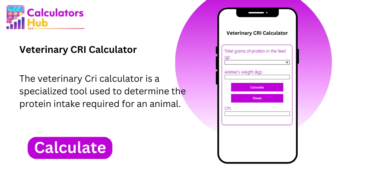 Veterinary CRI Calculator