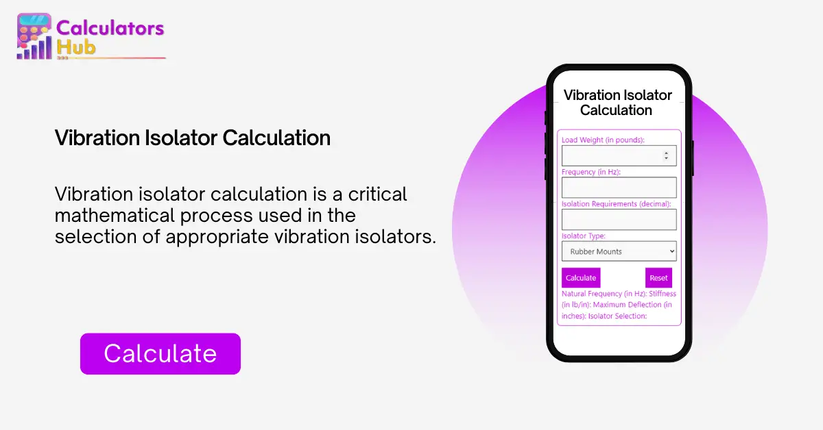 Vibration Isolator Calculation Online