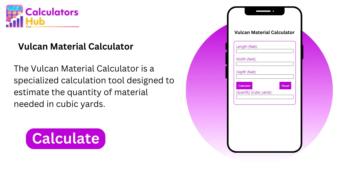 Vulcan Material Calculator Online