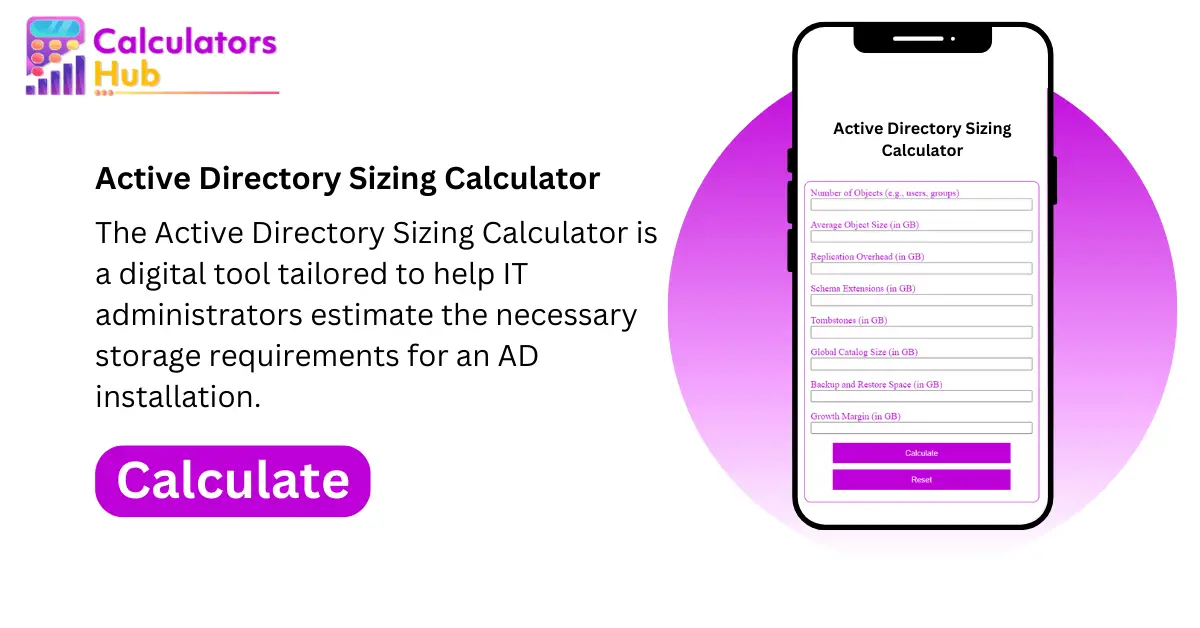 Active Directory Sizing Calculator