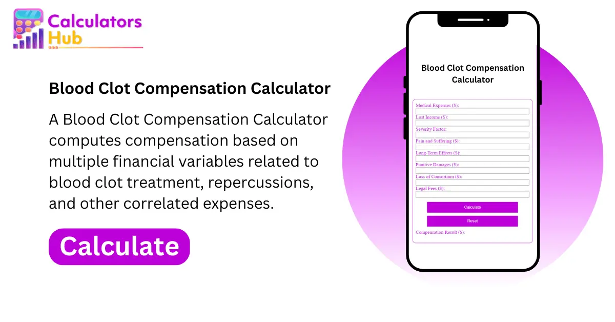 Blood Clot Compensation Calculator Online