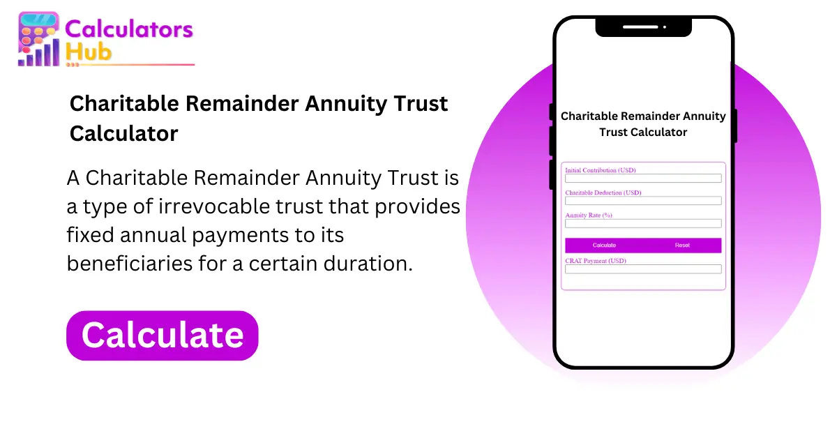 Charitable Remainder Annuity Trust Calculator