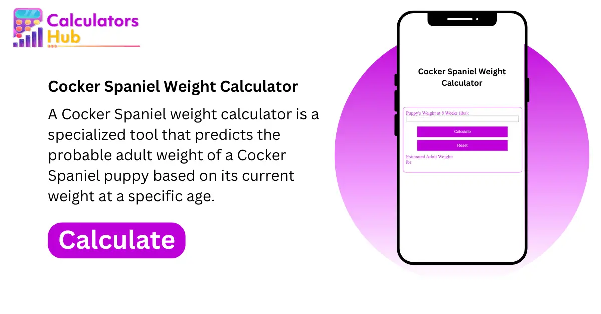 Cocker Spaniel Weight Calculator