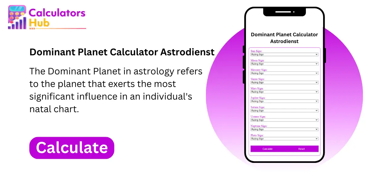 Calculateur de planète dominante Astrodienst