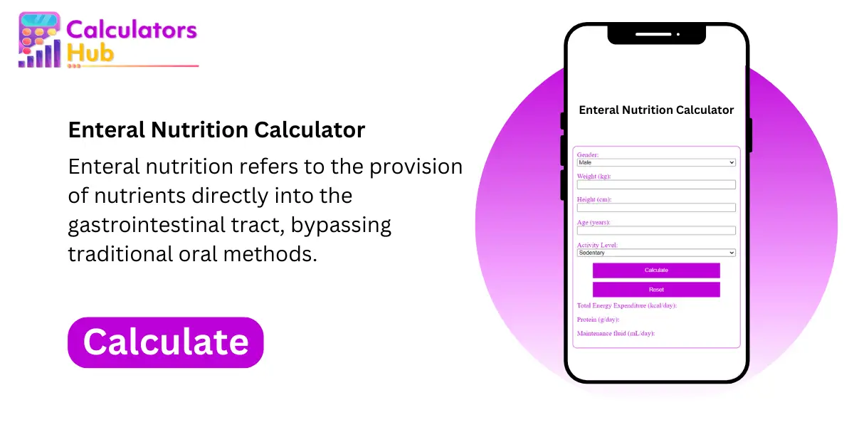 Enteral Nutrition Calculator Online