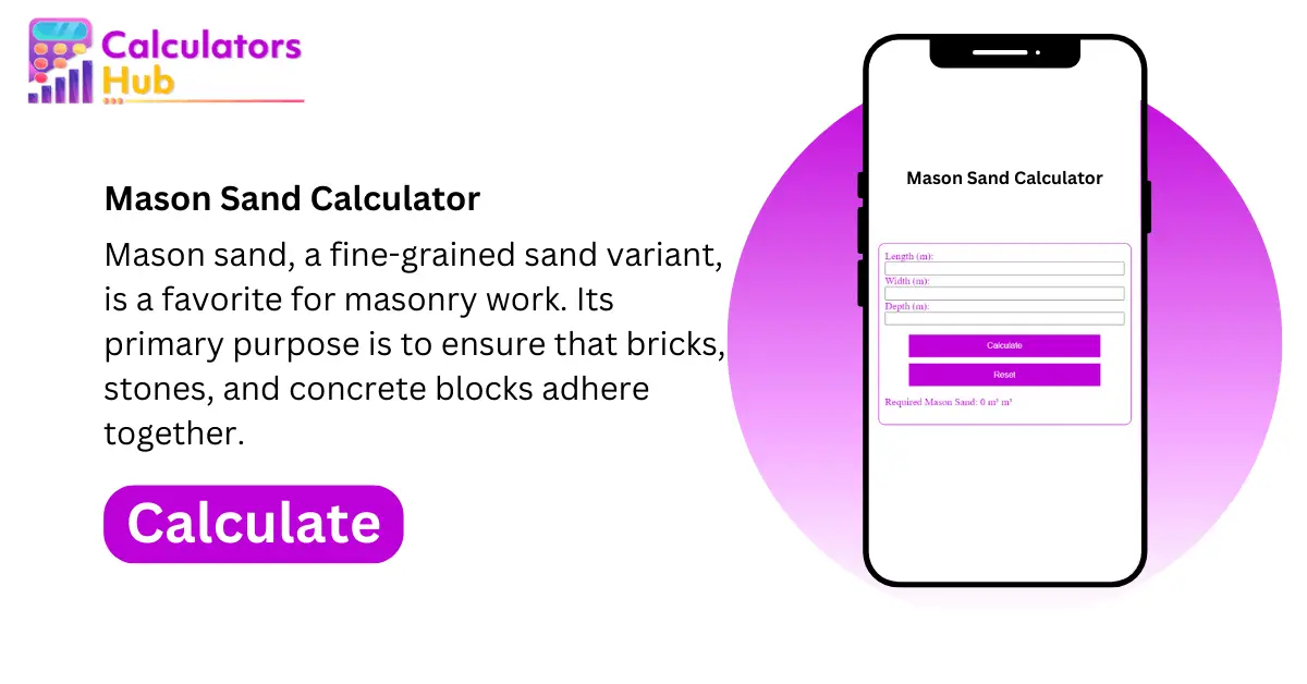 Mason Sand Calculator