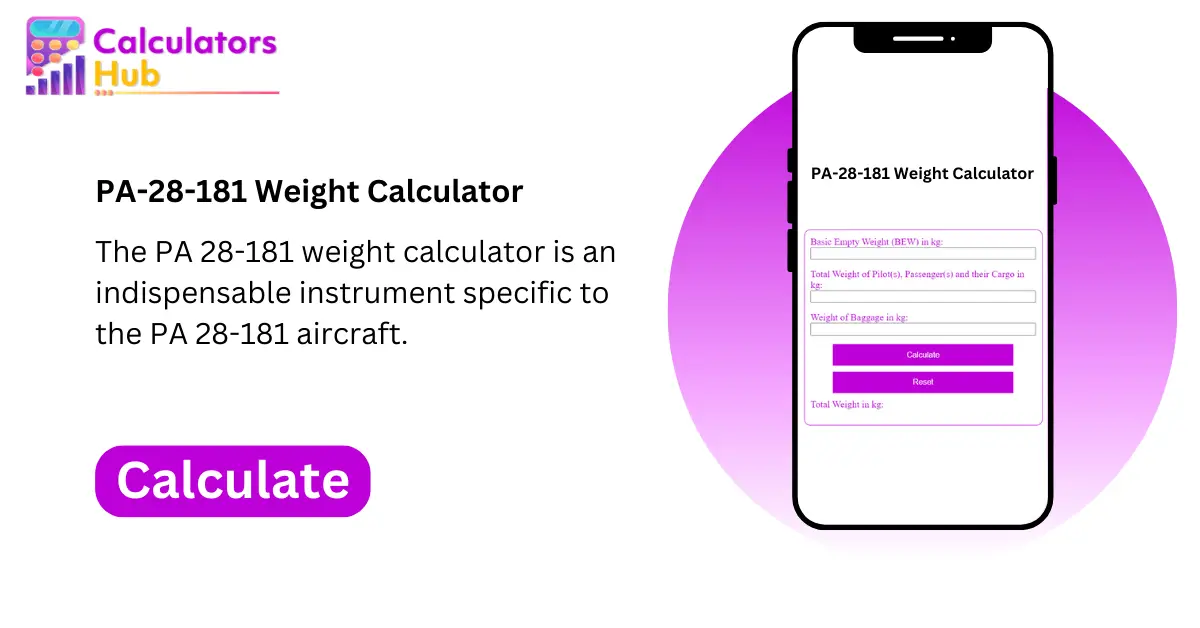 PA-28-181 Weight Calculator