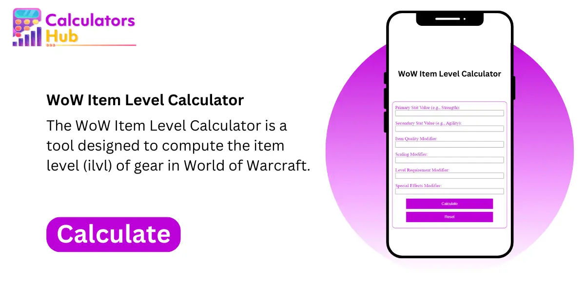 WoW Item Level Calculator Online