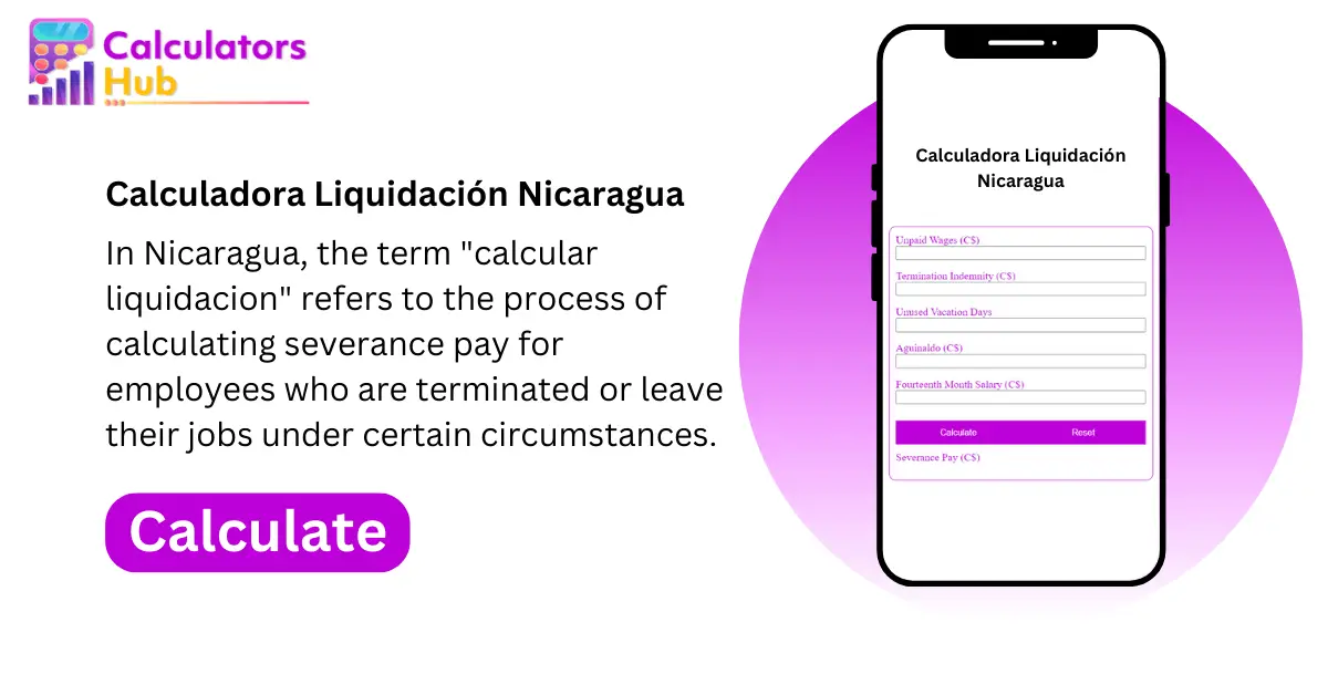 Calculadora Liquidación Nicaragua