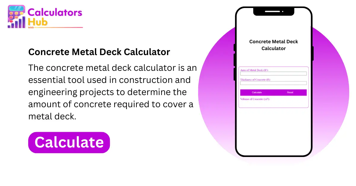 Concrete Metal Deck Calculator