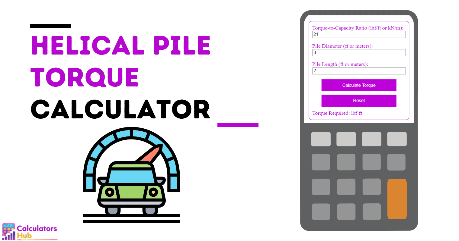 Calculateur de couple de pieux hélicoïdaux