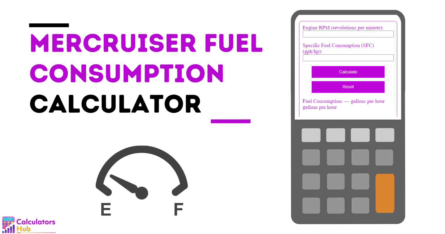 Calculadora de consumo de combustível Mercruiser