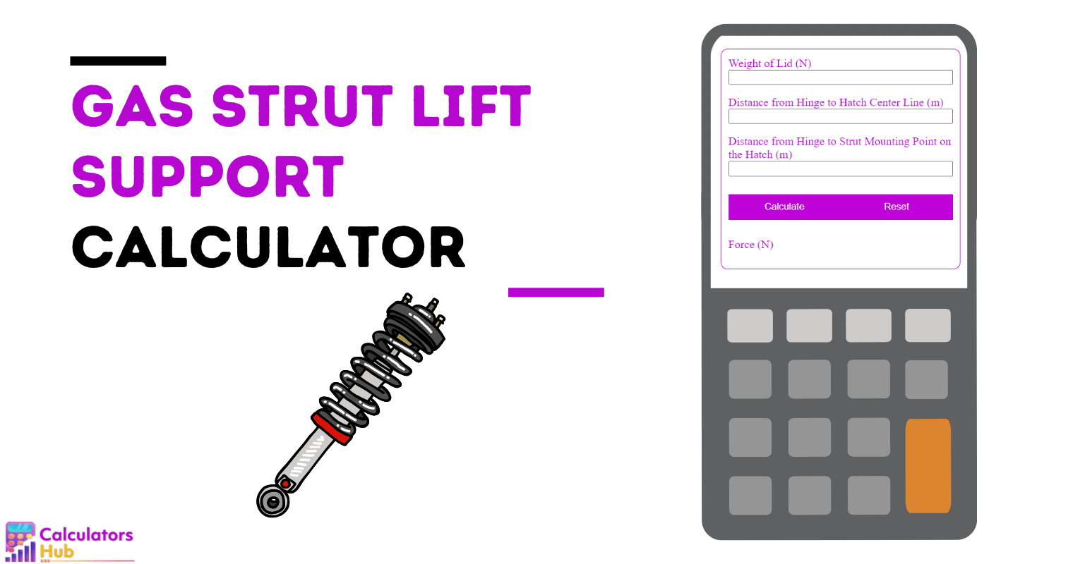 Gas Strut Lift Support Calculator