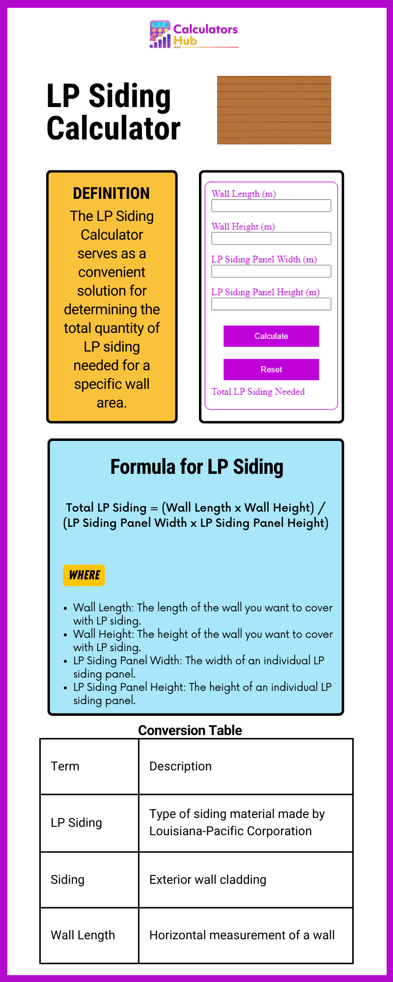 LP Siding Calculator Online