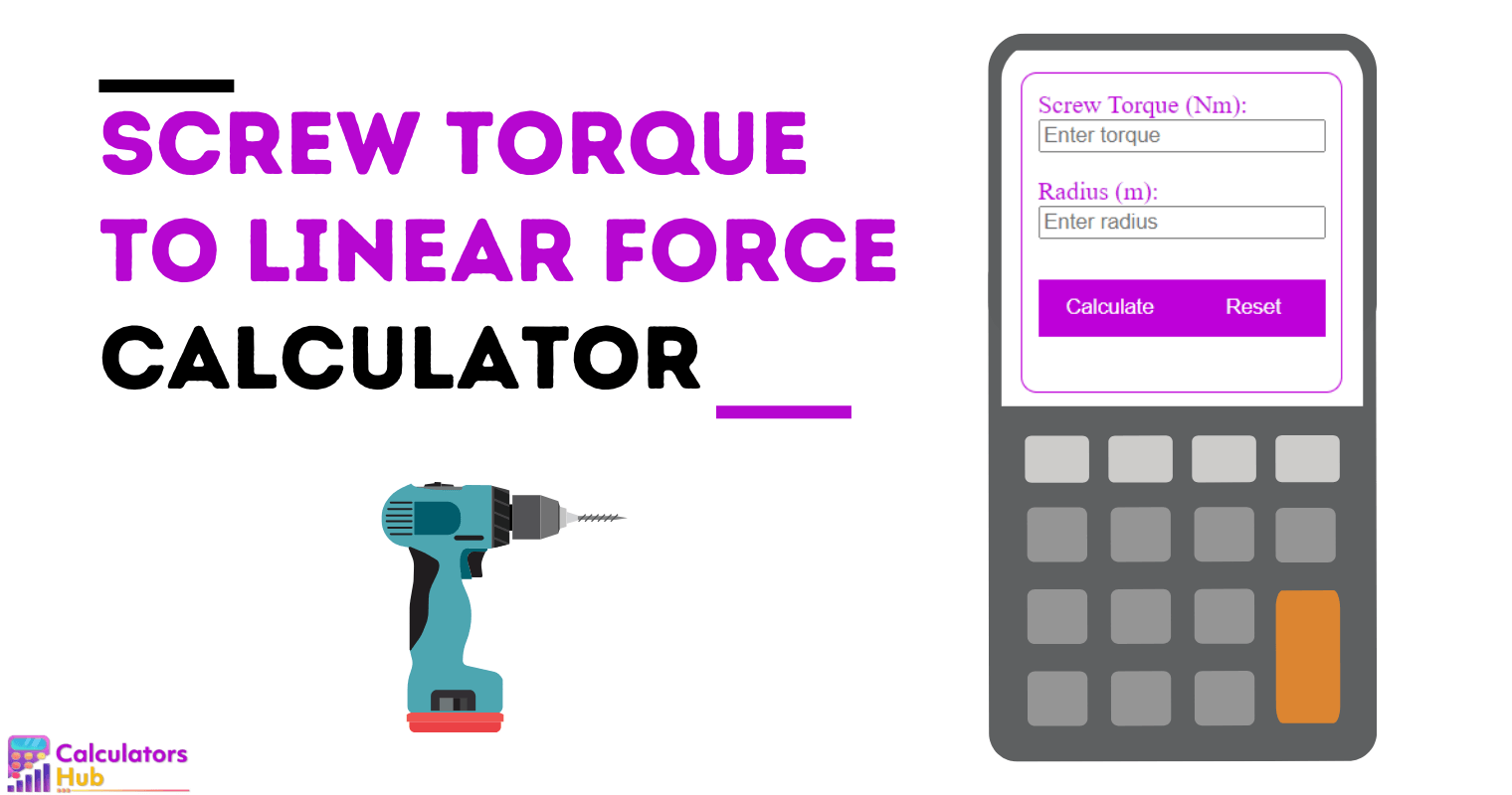 Screw Torque to Linear Force Calculator